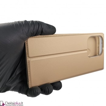 Dux Ducis dirbtinės odos atverčiamas dėklas - auksinės spalvos (Xiaomi Redmi 12C/11A/Poco C55) Dux Ducis dirbtinės odos atverčiamas dėklas - auksinės spalvos (Xiaomi Redmi 12C/11A/Poco C55)